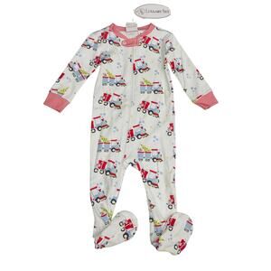 NWT Lullaby Set NB All Aboard Footie PJs in Red Gingham